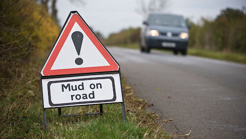 Mud on roads