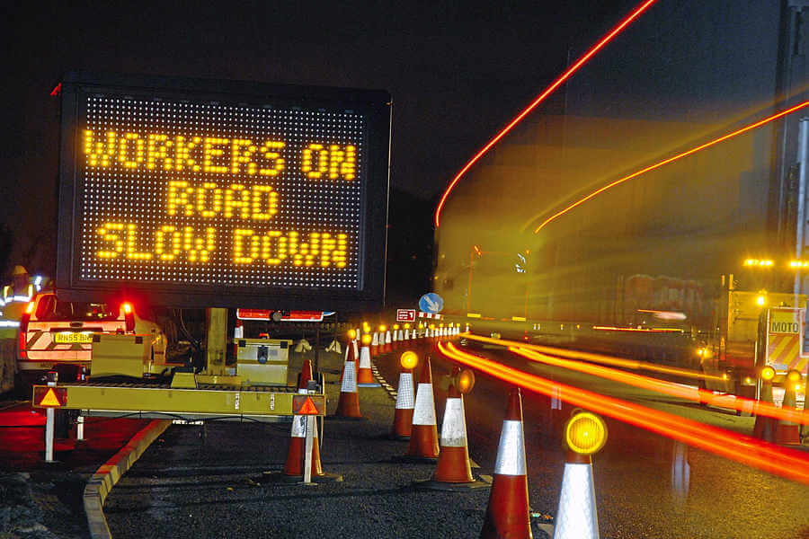 Nightime working on the roads
