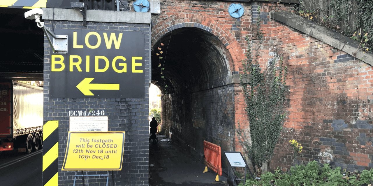 Barrowby Rd rail bridge foot path closure