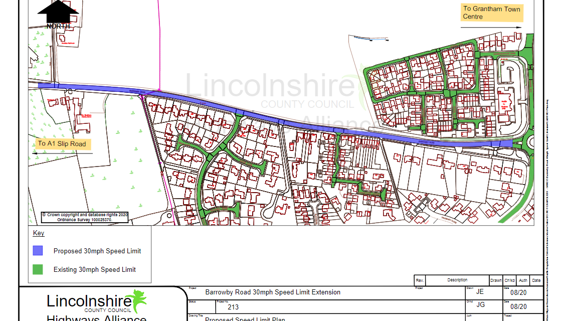 Speed limit reduction barrowby rd, grantham