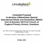 📚 A New SEND Unit for Gonerby Hill Foot Primary – Have Your Say