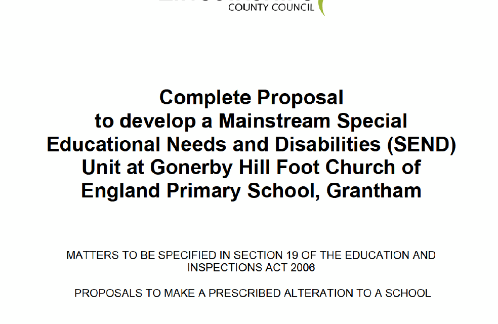 📚 A New SEND Unit for Gonerby Hill Foot Primary – Have Your Say