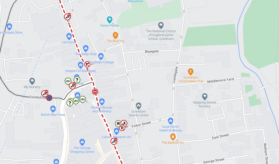 Temporary traffic restriction: Castlegate Grantham